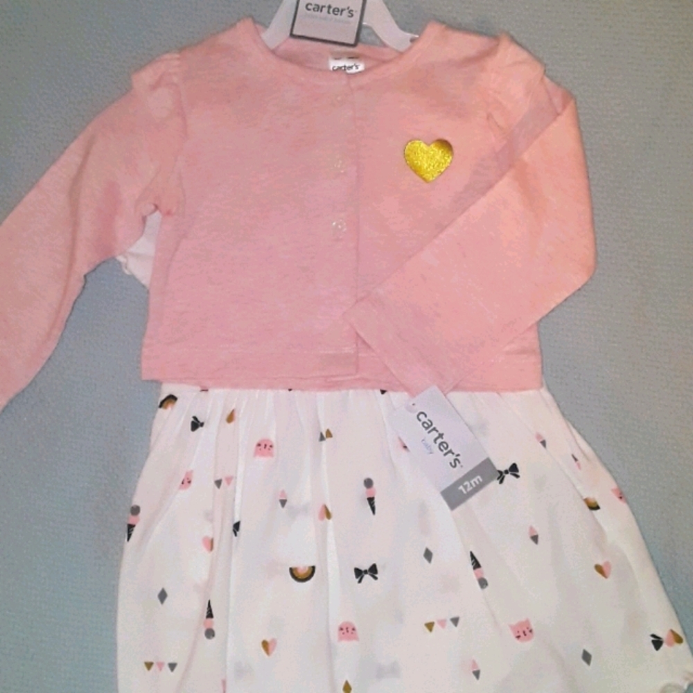 NWT Carter's 2 piece Dress w/Cardigan